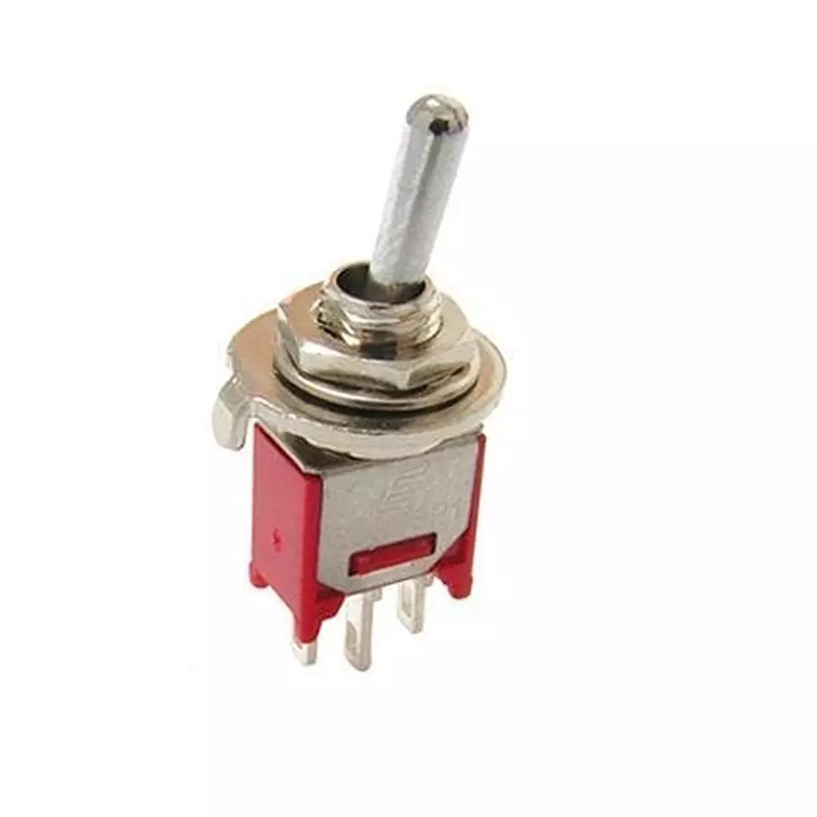 E-SWITCH Toggle Switch Non-Illuminated PC Pin Termination 3 Amp Standard Actuator 28 V DC, 200MSP5T1B2M2QE