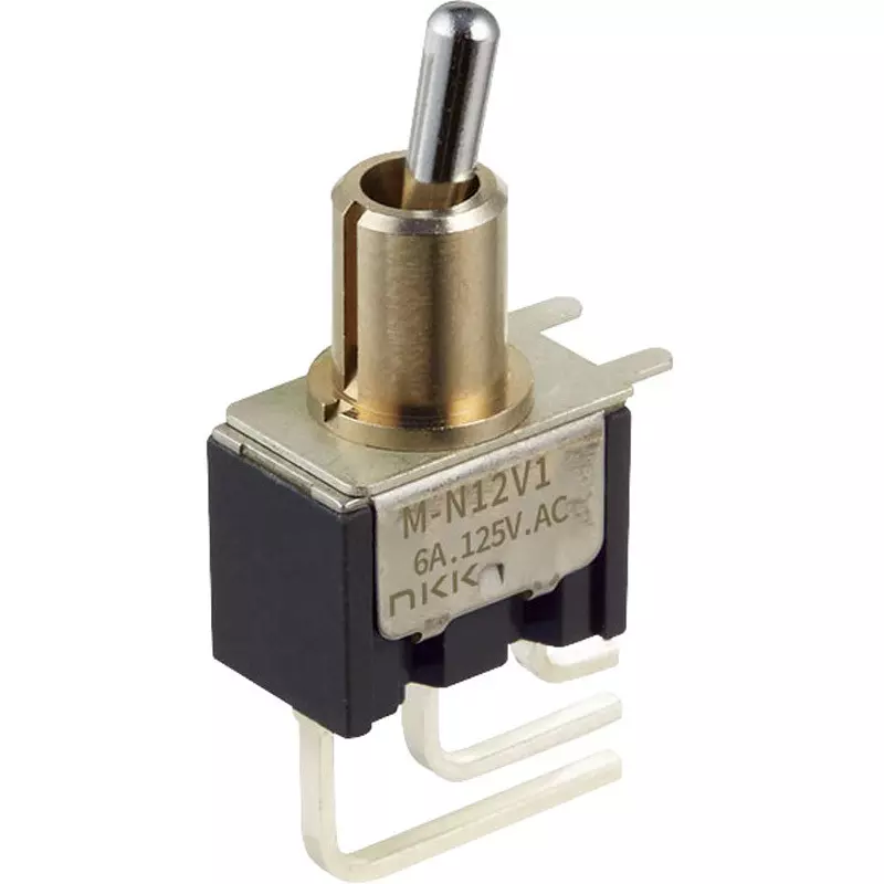 NKK SWITCHES Toggle Switch 1 Pole Short Lever Mechanism, M-N13V1LS