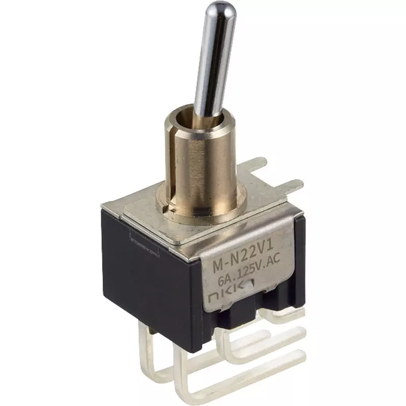 NKK SWITCHES Toggle Switch 2 Pole Basic Lever Mechanism, M-N25V4S