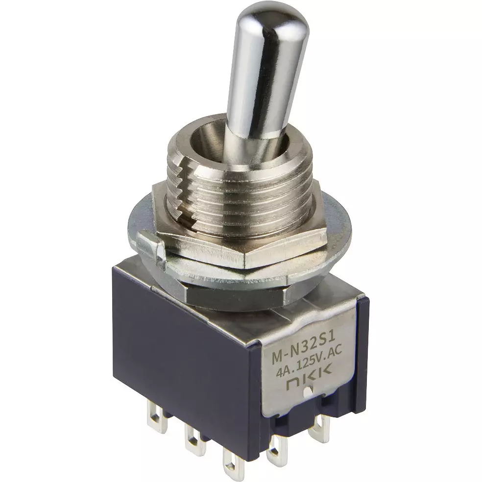NKK SWITCHES Toggle Switch 3 Pole Large Bushing Mechanism, M-N32S1LB