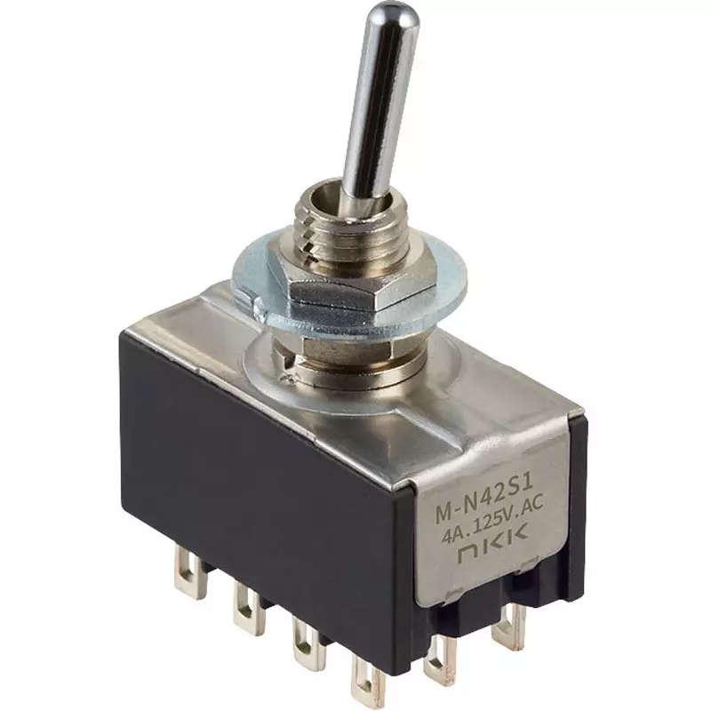 NKK SWITCHES Toggle Switch 4 Pole Basic Lever Mechanism, M-N42S1S