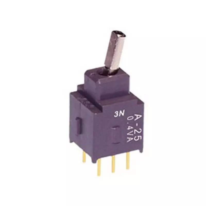 NKK SWITCHES A Series Non-Illuminated Toggle Switch 2 Pole Short Flat Lever, A-25HP