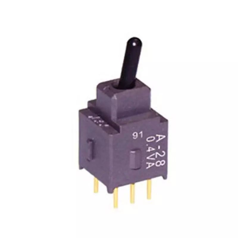 NKK SWITCHES A Series Non-Illuminated Toggle Switch 2 Pole Short Plastic Lever, A-28J2P