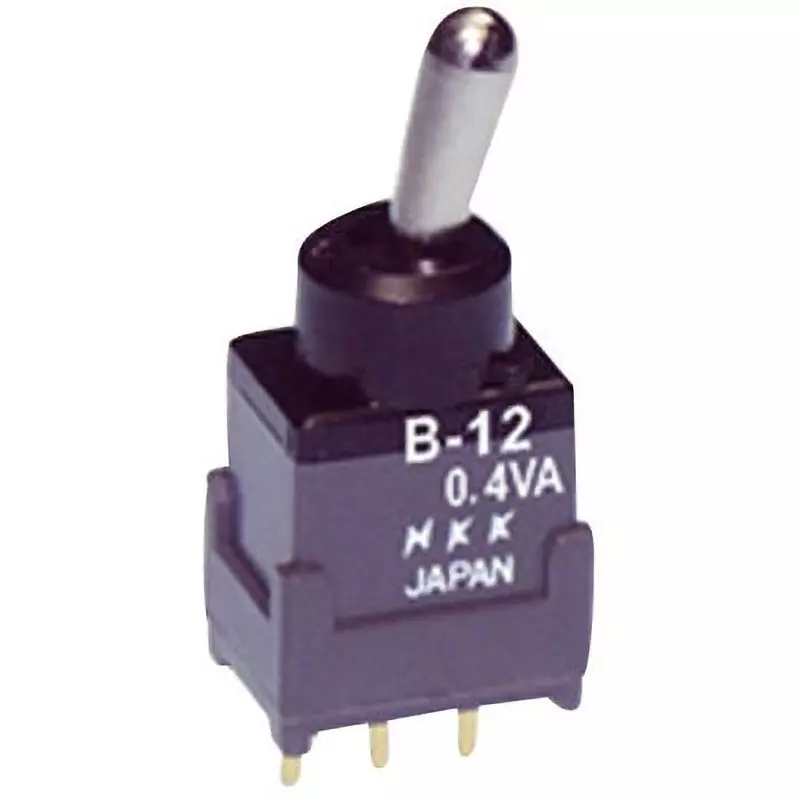 NKK SWITCHES Short Lever Type Toggle Switch 1 Pole, B-12JP