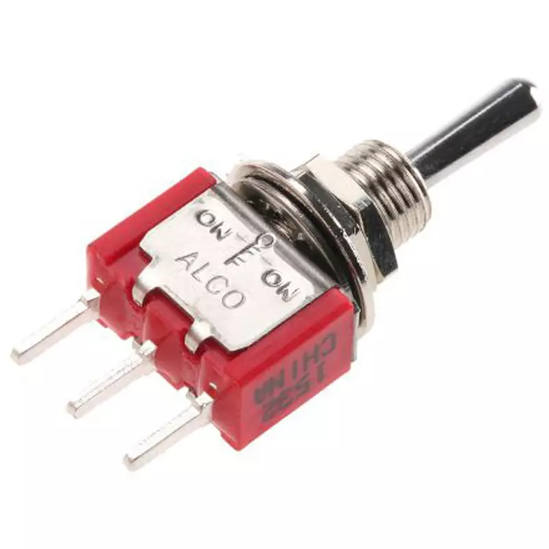 TE CONNECTIVITY Toggle Switch Copper, Silver Plated Mω Material PCB Mounting 120 V AC, 28 V DC Rated Voltage, 1-1825137-6 (Pack of 100)