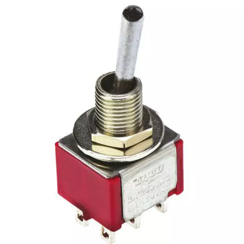 TE CONNECTIVITY Toggle Switch Copper, Silver Plated Ω Material PCB Mounting DPDT Contact Configuration, 2-1825138-8