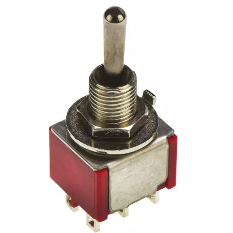 TE CONNECTIVITY Toggle Switch Copper, Silver Plated Mω Material Panel Mount Mounting, 4-1825139-2 (Pack of 100)
