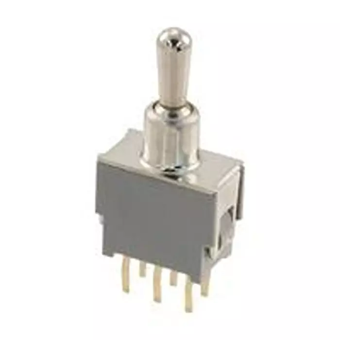NIDEC COMPONENTS TOGGLE SWITCH, DPDT, 0.05A, 60VAC, TH, ATE2E-2M3-10-Z