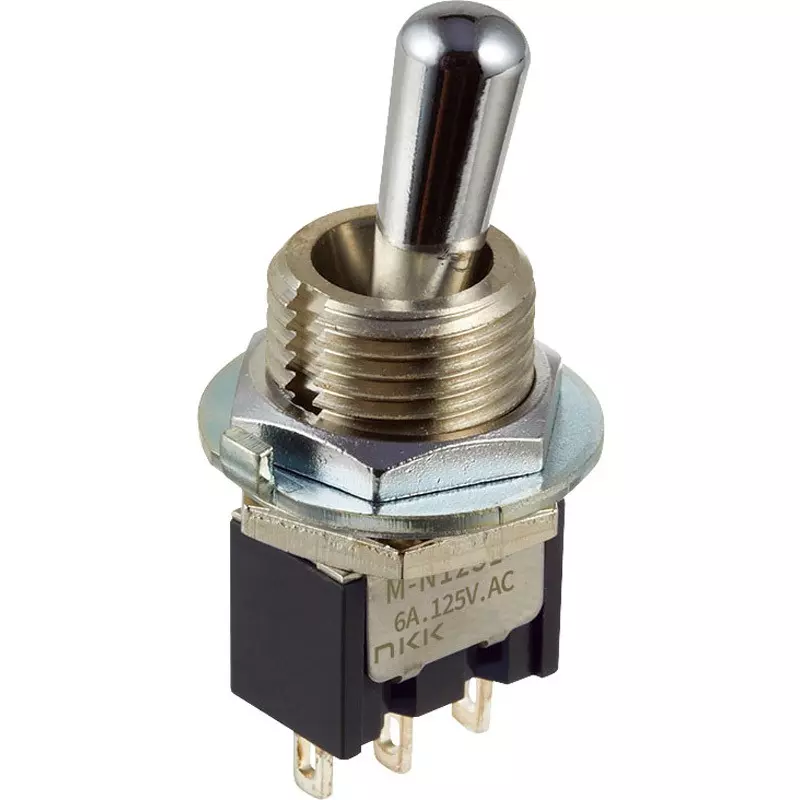 NKK SWITCHES Toggle Switch 1 Pole Large Bushing Mechanism, M-N11G4LB