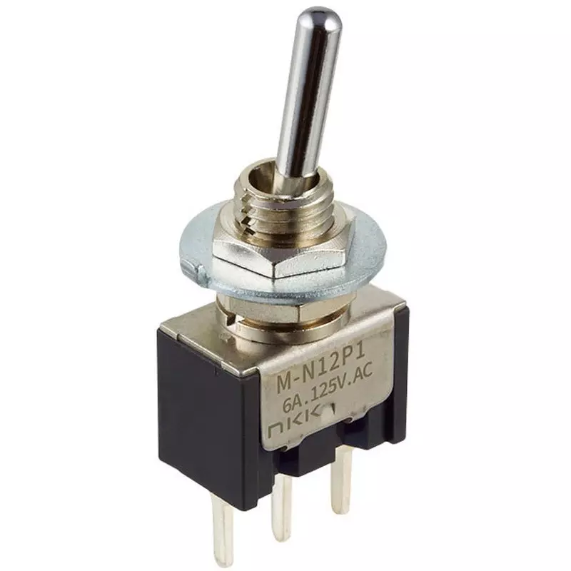 NKK SWITCHES Toggle Switch 1 Pole Basic Lever Mechanism, M-N19P1S