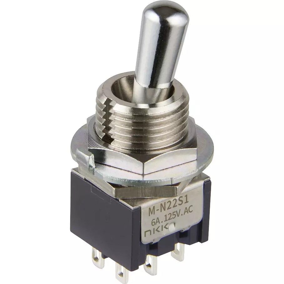 NKK SWITCHES Toggle Switch 2 Pole Large Bushing Mechanism, M-N21S1LB