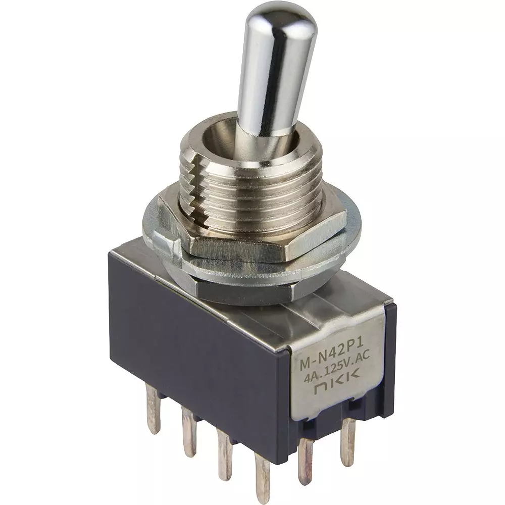 NKK SWITCHES Toggle Switch 4 Pole Large Bushing Mechanism, M-N43P1LB