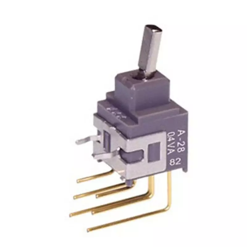 NKK SWITCHES A Series Non-Illuminated Toggle Switch 2 Pole Short Flat Lever, A-28HV