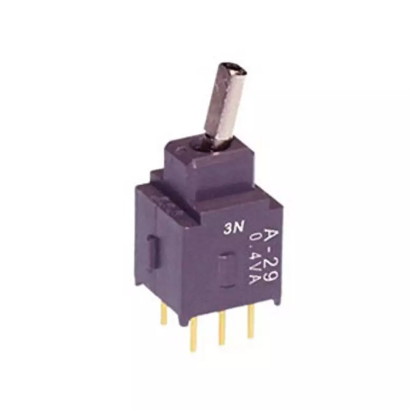 NKK SWITCHES A Series Non-Illuminated Toggle Switch 2 Pole Short Flat Lever, A-29HP