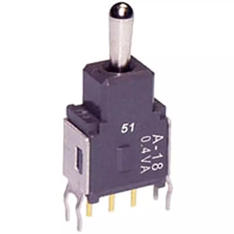 NKK SWITCHES Short Lever Type Toggle Switch 1 Pole Fully Washed, A-18JB