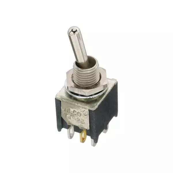 TE CONNECTIVITY Toggle Switch Non-Illuminated Solder Lug Termination 2 Amp Bat Actuator 28 V DC, TT23N2T04
