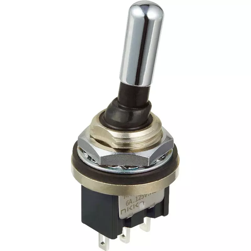 NKK SWITCHES Toggle Switch 1 Pole Waterproof Large Bushing Mechanism, M-N12G4WB