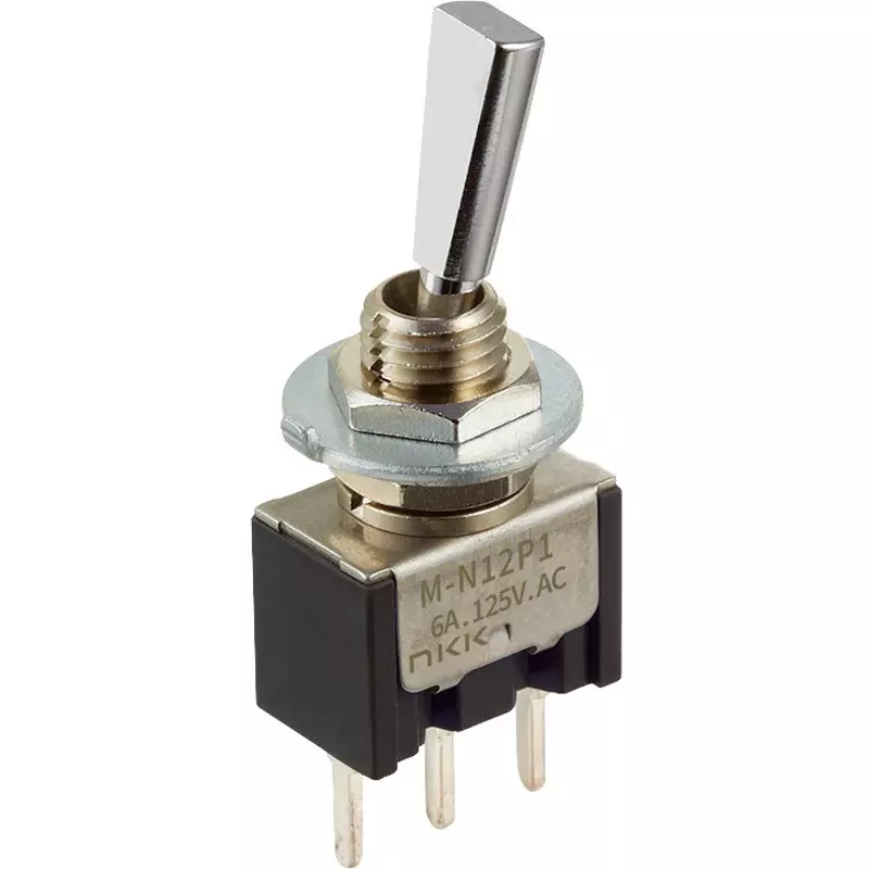 NKK SWITCHES Toggle Switch 2 Pole Flat Lever Mechanism, M-N23P4E