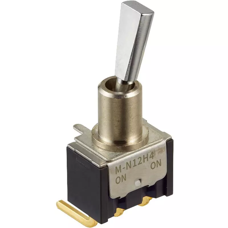 NKK SWITCHES Toggle Switch 2 Pole Flat Lever Mechanism, M-N28H4E