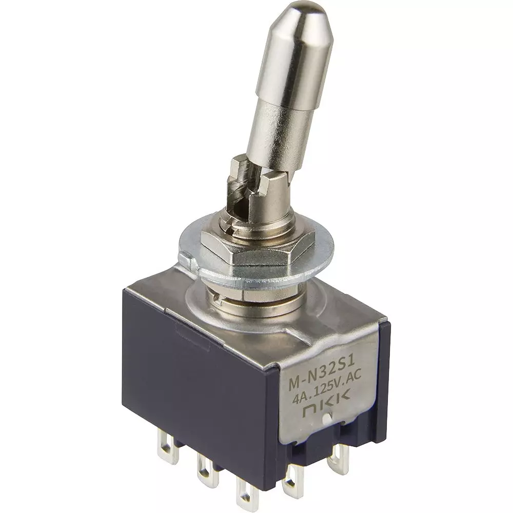 NKK SWITCHES Toggle Switch 4 Pole Lock Lever Mechanism, M-N43G4L