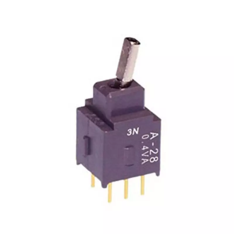 NKK SWITCHES A Series Non-Illuminated Toggle Switch 2 Pole Short Flat Lever, A-28HP