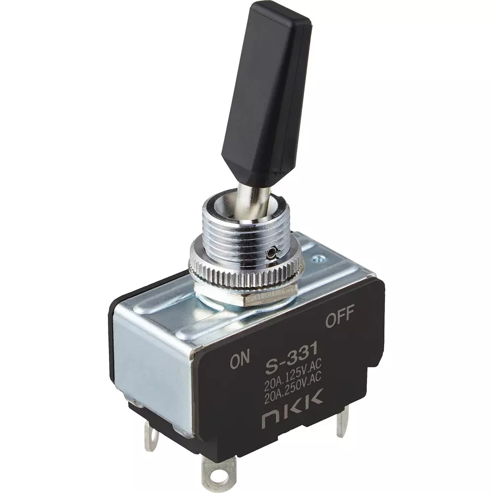 NKK SWITCHES Plastic Lever Type Small Toggle Switch 2 Pole, S-331R-J