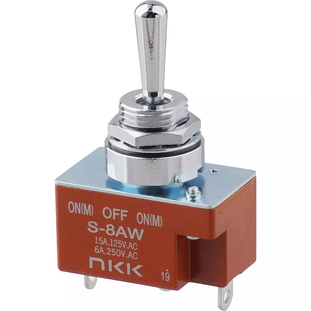 NKK SWITCHES Small Toggle Switch 1 Pole, S-8AW