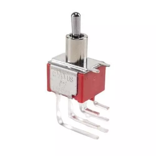 E-SWITCH Toggle Switch Non-Illuminated PC Pin Termination 2 & 5 Amp Standard Actuator 28 V DC, 100DP1T2B4M7QE