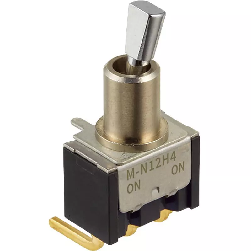 NKK SWITCHES Toggle Switch 2 Pole Short Flat Lever Mechanism, M-N22H4ES