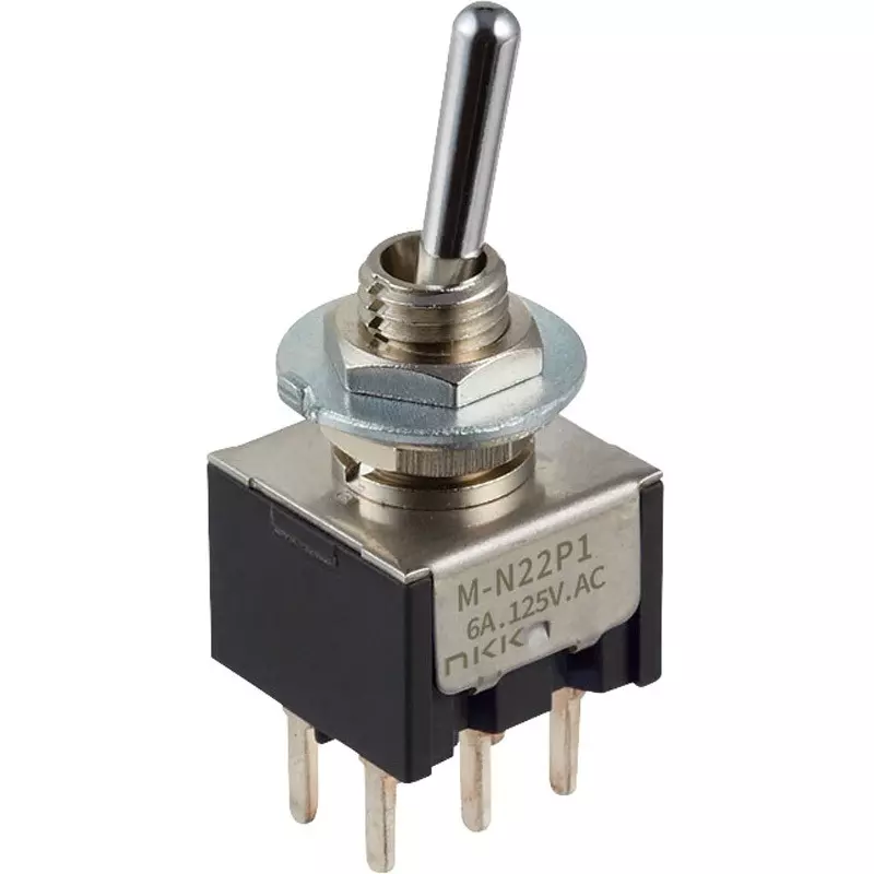 NKK SWITCHES Toggle Switch 1 Pole Basic Lever Mechanism, M-N27P1S