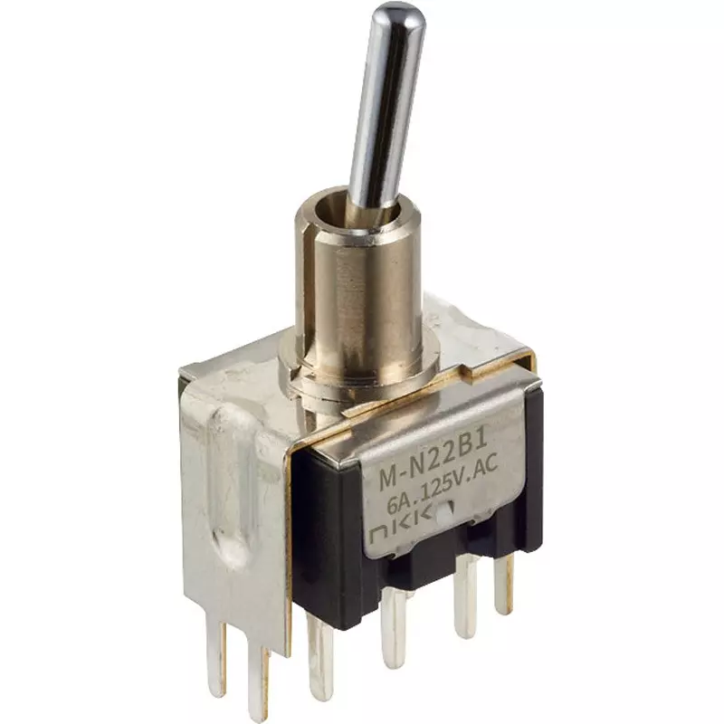 NKK SWITCHES Toggle Switch 2 Pole Basic Lever Mechanism, M-N28B1S