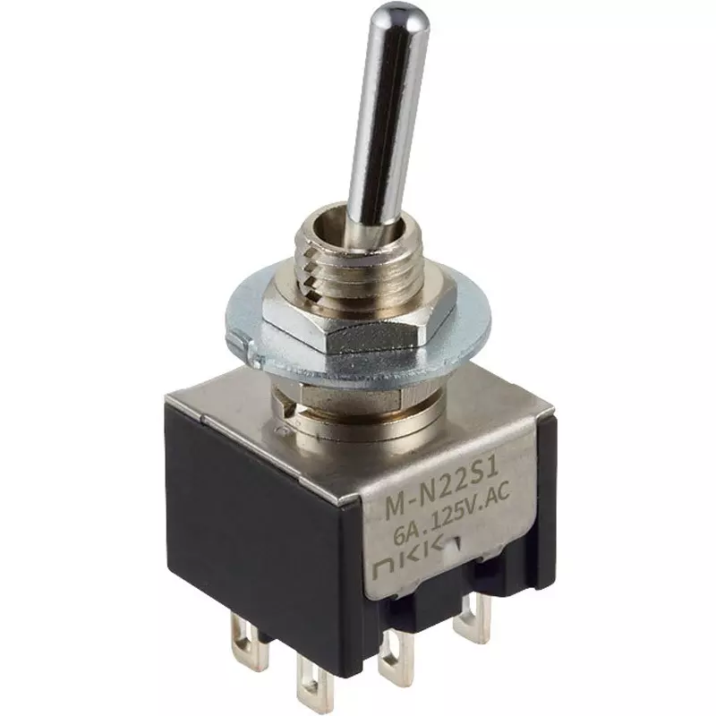 NKK SWITCHES Toggle Switch 2 Pole Basic Lever Mechanism, M-N28S1S
