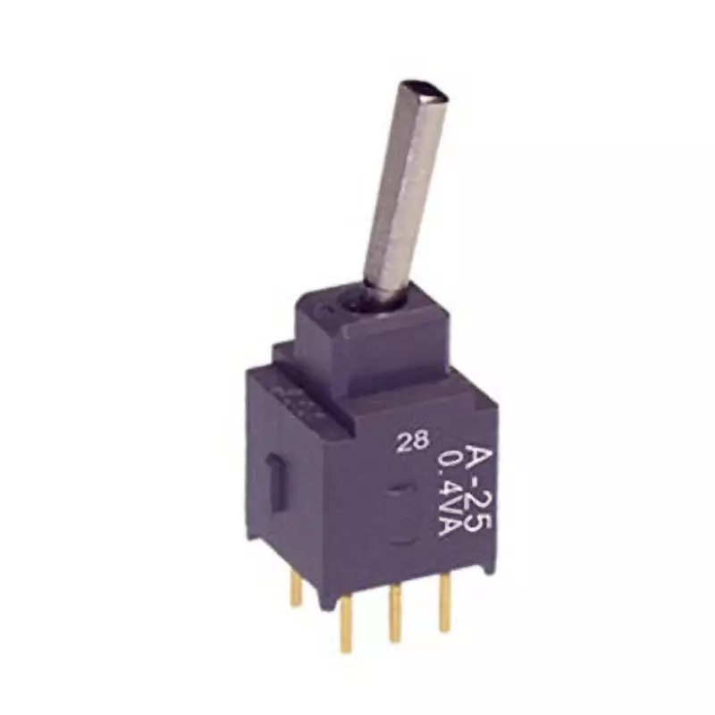 NKK SWITCHES A Series Non-Illuminated Toggle Switch 2 Pole Flat Lever, A-25EP