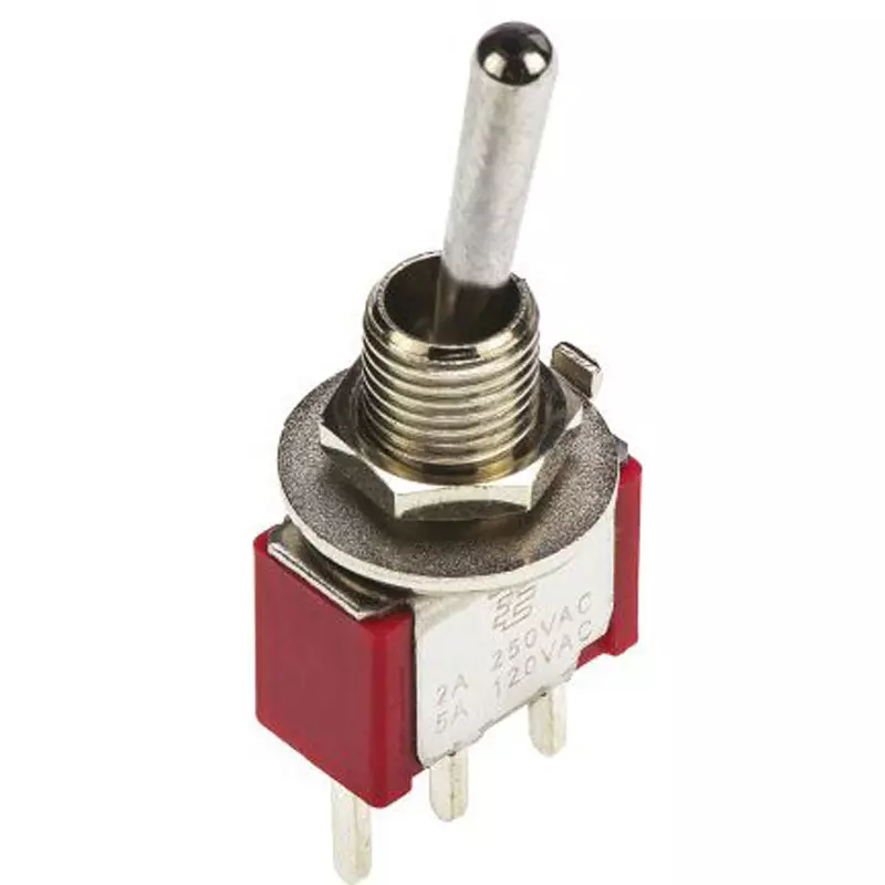 TE CONNECTIVITY Toggle Switch Copper, Silver Plated Mω Material PCB Mounting 120 V AC, 28 V DC Rated Voltage, 4-1825136-5