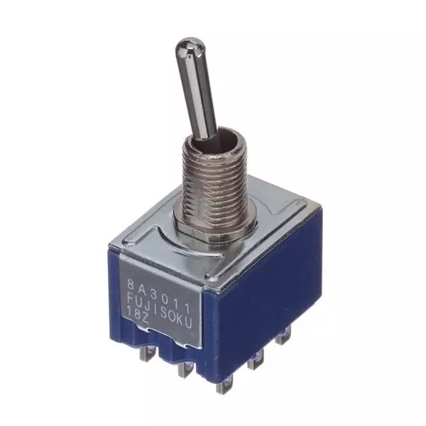 NIDEC COMPONENTS Toggle Switch Non-Illuminated Solder Lug Termination 3 & 4 & 6 Amp Bat Actuator 30 V DC, 8A3011-Z