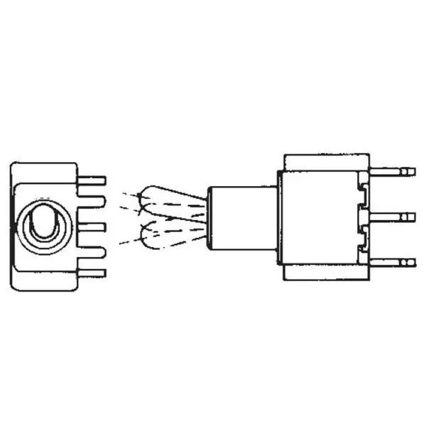 ELECTROSWITCH Toggle Switch Non-Illuminated Solder Pin Termination 500 mA Bat Actuator 28 V DC, A123M1D9AB