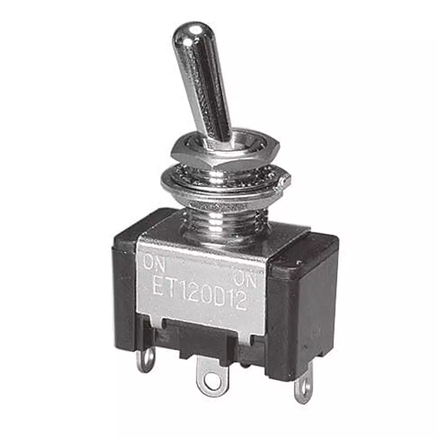 NIDEC COMPONENTS Toggle Switch Non-Illuminated Screw Termination 15 Amp Bat Actuator, ET115A10-Z