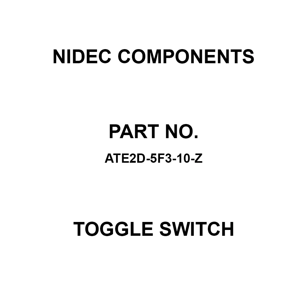 NIDEC COMPONENTS Toggle Switch 50 mA Through Hole Mount, ATE2D-5F3-10-Z