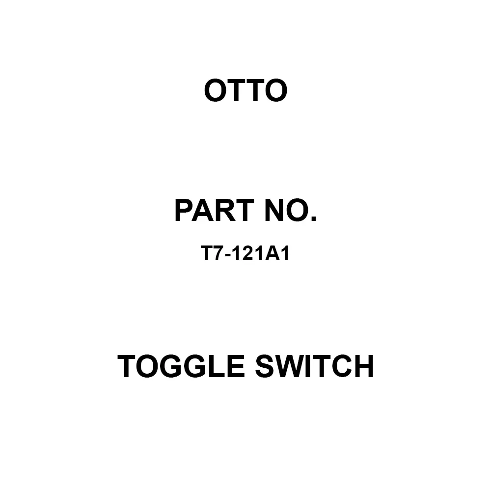 Otto Toggle Switch 7, 10 & 16 Amp Panel Mount Toggle Actuator, T7-121A1