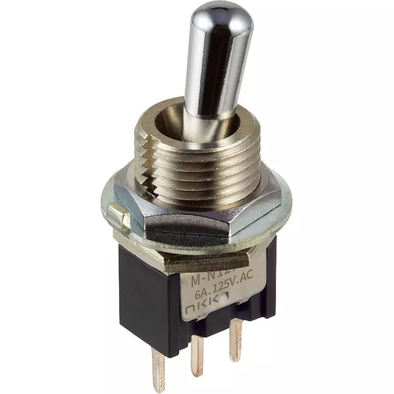NKK SWITCHES Toggle Switch 1 Pole Large Bushing Mechanism, M-N12P4LB