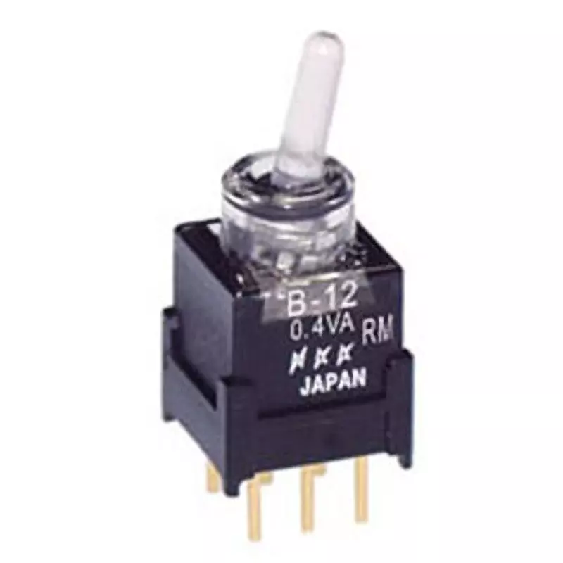 NKK SWITCHES Fully Illuminated Toggle Switch 1 Pole Fully Washed, B-12CCPRM