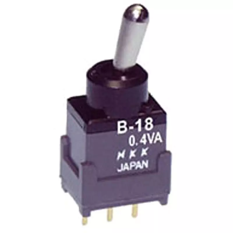 NKK SWITCHES Short Lever Type Toggle Switch 1 Pole, B-18JP