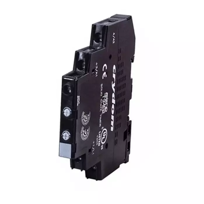 SENSATA/CRYDOM Timer Relay SeriesOneDR Series DIN Rail Mount 180-240V AC/DC 2-Contact 0.1 s-100h, DRTH24A06
