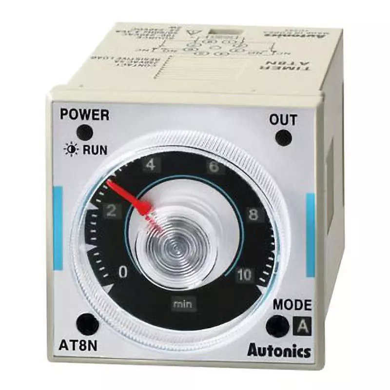 Autonics Analog Timer Bracket Included Components 12 DC Power Supply Voltage (V) -10 to 55°C, Storage: -25 to 65, AT8N-1