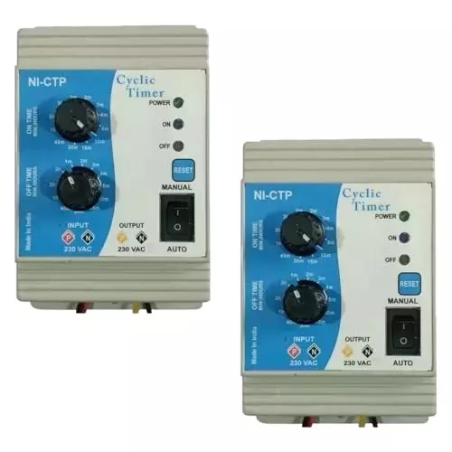 Hartley Analog Programmable Cyclic Timer 230 V AC 25 Amp Auto & Manual Operating Single Phase, M-1121 (Pack of 2)