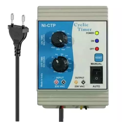 GENERIC 230 V AC 25 Amp Auto & Manual Operating Single Phase Plugged-In Analog Programmable Cyclic Timer, M-1121