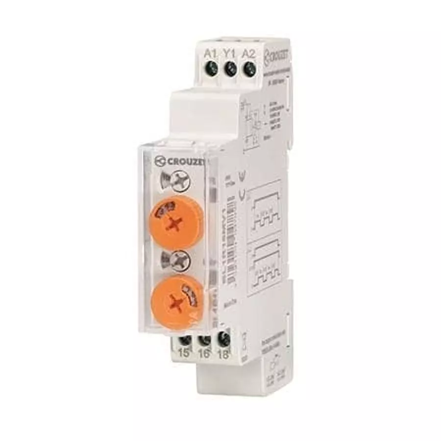 Crouzet Multi Function Digital Timer Screw 12 to 240 V AC, 12 to 240 V DC 1 Form C (SPDT-NO, NC), BL1R16MV1