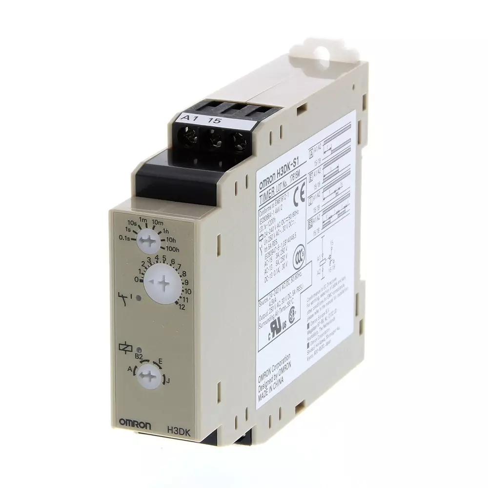 Omron Timer DIN-Rail Mounting Multi Range Multi Mode Timer 4 Modes 1 Output Relay 24 to 240 VAC/DC, H3DK6003D