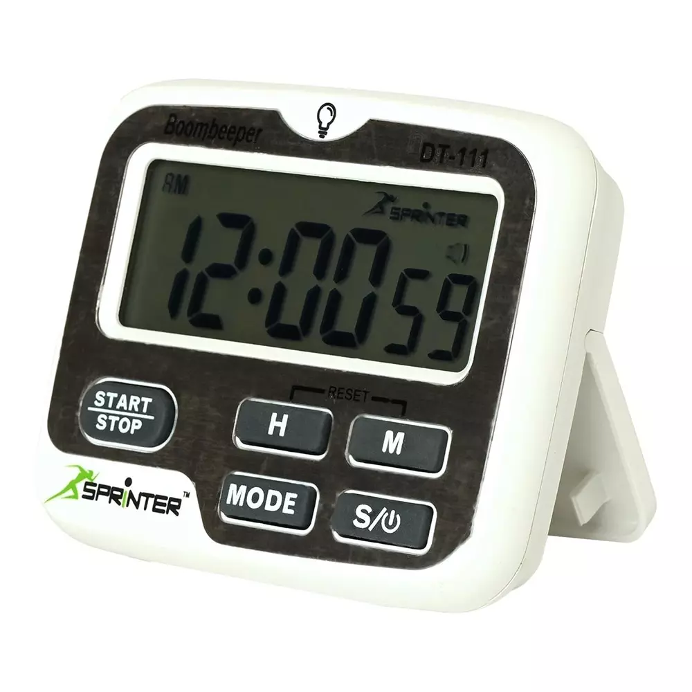 SPRINTER Boombeeper Digital Timer with Extra Loud Sound, Led Light and 4 Level Settings With 2 AAA Battery White, DT-111
