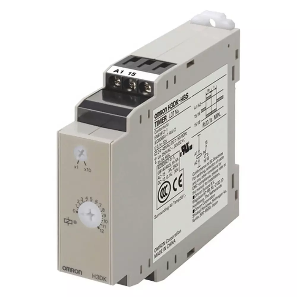 Omron Timer DIN-Rail Mounting 22.5 mm Power Off-Delay 1-120s SPDT 5 A 24 VAC/DC, H3DK6008E